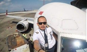 Co-pilot Sriwijaya Air JT-182 Fadly Satrianto. Pesawat jatuh di Perairan Kepulauan Seribu, Sabtu 9 Januari 2021. (Twitter @Senhora_Windy)