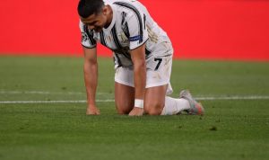 Hasil Liga Italia Inter kalahkan Juventus dengan skor 2-0 di pekan ke-18 Liga Italia, Selasa dini hari WIB. Cristiano Ronaldo kecewa. (twitter@MagomedBazakov)