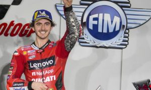Pecco Bagnaia meraih pole position setelah jadi pembalap tercepat pada kualifikasi MotoGP Qatar 2021, Sabtu 27 Maret 2021. (twtter@peccoBagnaia)