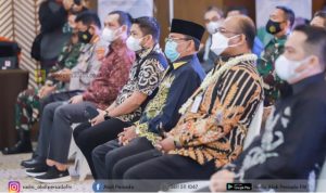 Pj Gubernur Kalsel Safrizal saat saat menghadiri pembukaan Musda Hipmi Kalsel di Banjarmasin, Selasa (9 3 2021). (foto kalselprov.go.id)