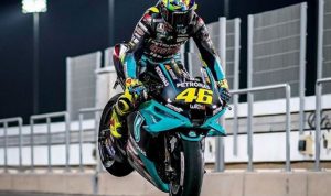 Valentino Rossi di latihan Pramusim MotoGP 2021 Sirkuit Losail Qatar hari kedua, Kamis (11 Maret 2021). (Twitter@ValleYellow46)