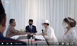 Presiden Joko Widod menjadi saksi pernikahan Atta-Aurel Hermansyah, Sabtu (3 4 2021).( tangkaplayar YouTube)