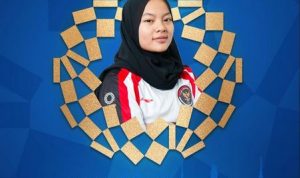 Windy Cantika Aisah peraih medali pertama Indonesia. lifter muda raih perunggu pada cabang olahraga angkat besi. (Twitter@kemenpora)