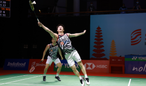 Pasangan ganda putra dari Indonesia Marcus Fernaldi Gideon-Kevin Sanjaya Sukamuljo