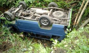 Satu mobil mengalami kecelakaan di Desa Murung B Kecamatan Hantakan Kabupaten Hulu sungai Tengah