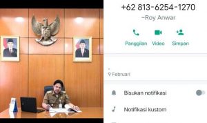 Akun WhatsApp Sekdaprov Kalsel, Roy Rizali Anwar yang dipalsukan.