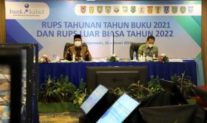Gubernur Kalsel H Sahbirin Noor saat RUPS 2021 dan RUPS LB 2022 Bank Kalsel, Sabtu (222022). (foto Bank Kalsel)