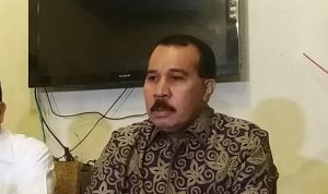 Kabid Pemenangan Pemilu Wilayah Timur DPP Partai Golkar Azis Samual dalam konferensi pers di bilangan Senayan