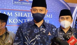 Ketua Umum Partai Demokrat Agus Harimurti Yudhoyono (AHY) saat ditemui di Hotel Sultan Jakartan