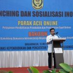 Wakil Wali Kota Banjarmasin Arifin Noor launching inovasi pelayanan kependudukan Parak Acil Online dan Bakujuk, Rabu (10/5/2023). (Kalimantanlive.com/ Ilham)