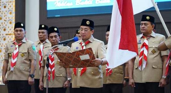 Pengurus Kwarda Gerakan Pramuka Kalimantan Selatan dan Kwarcab Kota Banjarmasin bersama Pemerintah Kota (Pemko) melaksanakan Pelantikan Pengurus Majelis Pembimbing Cabang (Mabicab), Pengurus Kwartir Cabang (Kwarcab), Lembaga Pemeriksa Keuangan dan Badan Kelengkapan Kwarcab Gerakan Pramuka Kota Banjarmasin Masa Bakti 2022-2027. (Kalimantanlive.com/Ilham)