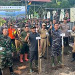 Penanaman ribuan bibit mangrove tersebut Lanal Kotabaru melibatkan, Pemerintah Daerah Kotabaru, anggota Polres Kotabaru, Kejaksaan Negeri Kotabaru, Pengadilan Negeri Kotabaru, Basarnas, Dinas Kehutanan dan ratusan anak-anak pelajar dikabupaten Kotabaru, Senin (15/05/23). (Kalimantanlive.com/Siti Rahmah)
