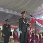 Pemerintah Kabupaten Balangan menggelar upacara dalam rangka peringatan Hari Bhayangkara ke- 77 di Halaman Kantor Bupati Balangan pada Sabtu (1/7/2023). (Kalimantanlive.com/Kamil)