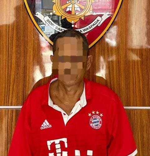 Pria berinisial MA (58) warga desa puian kanan, kecamatan tanta, tabalong yang diduga mengancam korban menggunakan parang (humas polres tabalong)