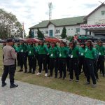 Pasukan Pengibar Bendera Pusaka (PASKIBRAKA) Balangan melakukan pelatihan untuk kelancaran pelaksanaan HUT RI ke 78 di Halaman Kantor Bupati Balangan. Senin (7/8/2023) (Kalimantanlive.com/Kamil)
