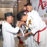 Bupati Banjar H Saidi Mansyur mengapresiasi Kejuaraan Karate Open Tournament Bupati Banjar Cup II dan ASKI Cup III tahun 2023, di Aula KH Kasyful Anwar, Indrasari Martapura, Jumat (4/8/2023) pagi. (Kalimantanlive.com)