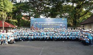 PLN Gelar Apel Siaga Kelistrikan jelang penyelenggaraan Konferensi Tingkat Tinggi World Water Forum (KTT WWF) ke–10 di halaman kantor PLN Unit Induk Distribusi (UID) Bali, Jumat (17052024). (Humas PLN)