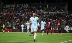 Selebrasi Lautaro Martinez setelah mencetak gol untuk Inter Milan dalam pertandingan Liga Italia lawan Cagliari. (inter.it)