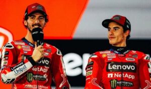 Dua pembalap Tim Ducati Lenovo, Marc Marquez dan Francesco Bagnaia. (Foto Fajarharapan.id)