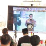 Pejabat utama Polres Balangan bersama pemerintah daerah dan unsur Forum Koordinasi Pimpinan Daerah (Forkopimda) Kabupaten Balangan mengikuti peresmian dan groundbreaking Satuan Pelayanan Pemenuhan Gizi (SPPG) Polri melalui Zoom Meeting, Jumat (13/2/2026). (foto: Humas Polres Balangan)