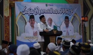 Bupati Tanah Bumbu, Andi Rudi Latif saat menyampaikan sambutan. (Kalimantanlive.comDesy)