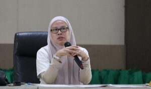 Kepala Dinas Kehutanan Provinsi Kalimantan Selatan, Fatimatuzzahra saat menyampaikan sambutan. (MC Kalsel)