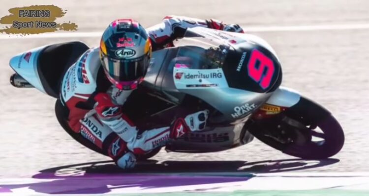 Pembalap Honda Team Asia Veda Ega Pratama tampil di Moto3 2026 Brasil di Sirkuit Ayrton Senna, Minggu (2232026) malam. (tangkap layar YouTube FN)